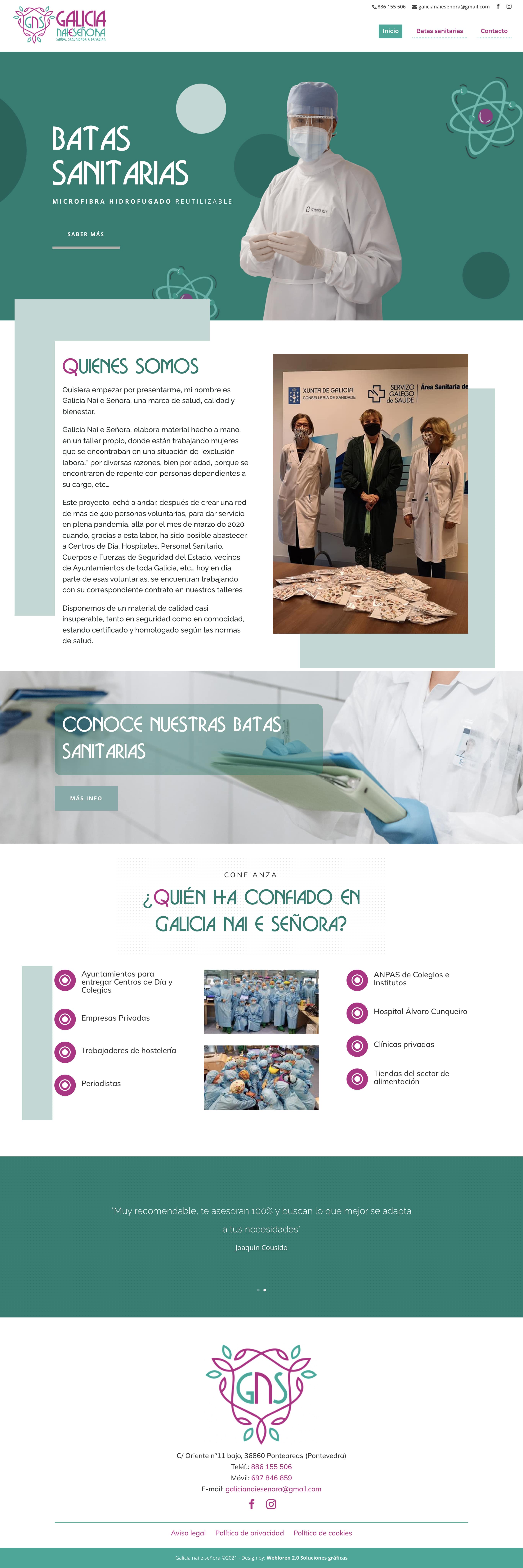 Captura web Galicia Nai e Señora realizada por Webloren 2.0 Soluciones Gráficas
